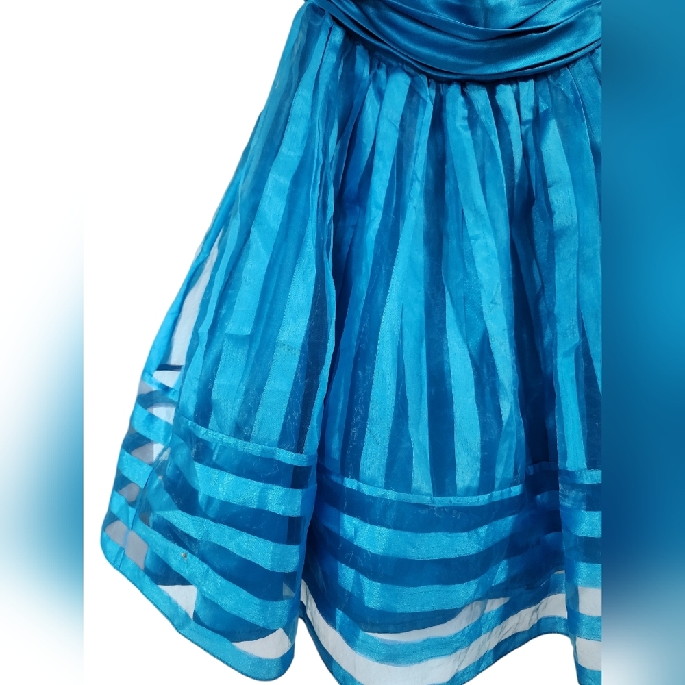BETSY JOHNSON blue cupcake dress, strapless, mini, size 0, Y2K, vintage - Picture 3 of 7